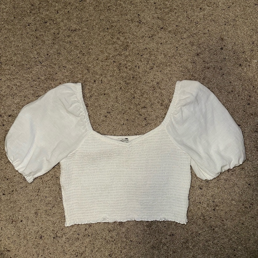 White Puff Sleeve Top